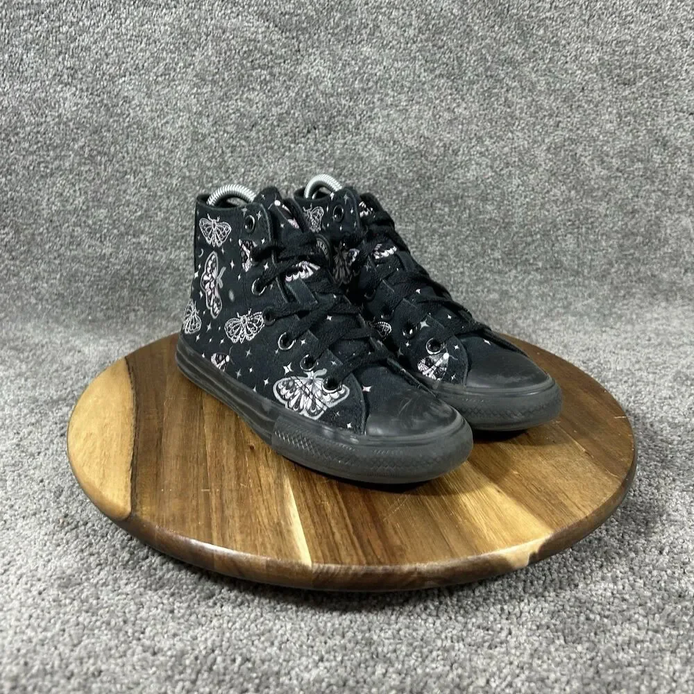 Converse Chuck Taylor All Star Kids Size 2 Black Celestial Moth High Top Shoes
